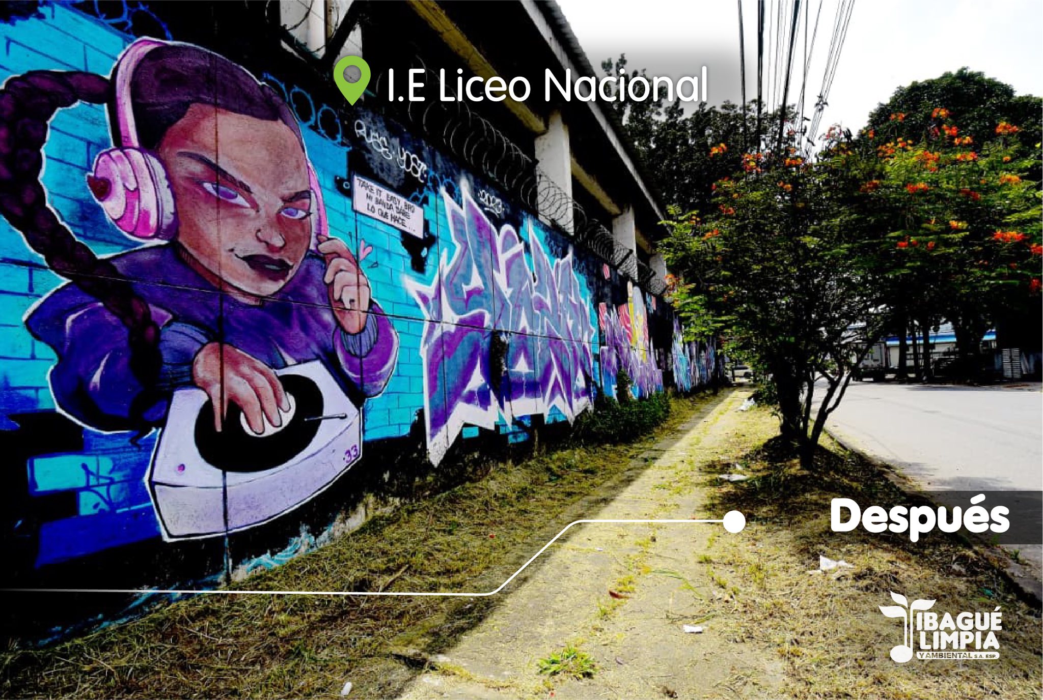 🪵🪏 Con labores de poda, nuestros Soldaditos Azules recuperaron este corredor de la zona externa al Liceo Nacional, contribuyendo a un entorno más seguro y agradable para todos los ibaguereños. 🌳✨